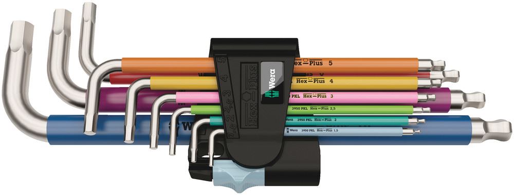 Wera Hex-Plus Stainless Steel L-Key Set, 9-Piece Metric