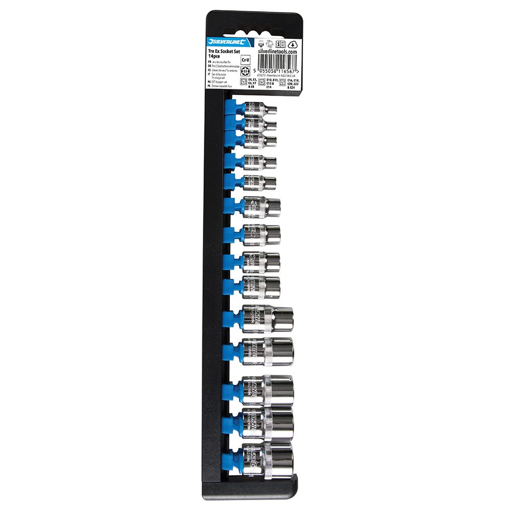 Silverline - Set Sambungan Soket E4-E24 (14 keping) - E4 - E24