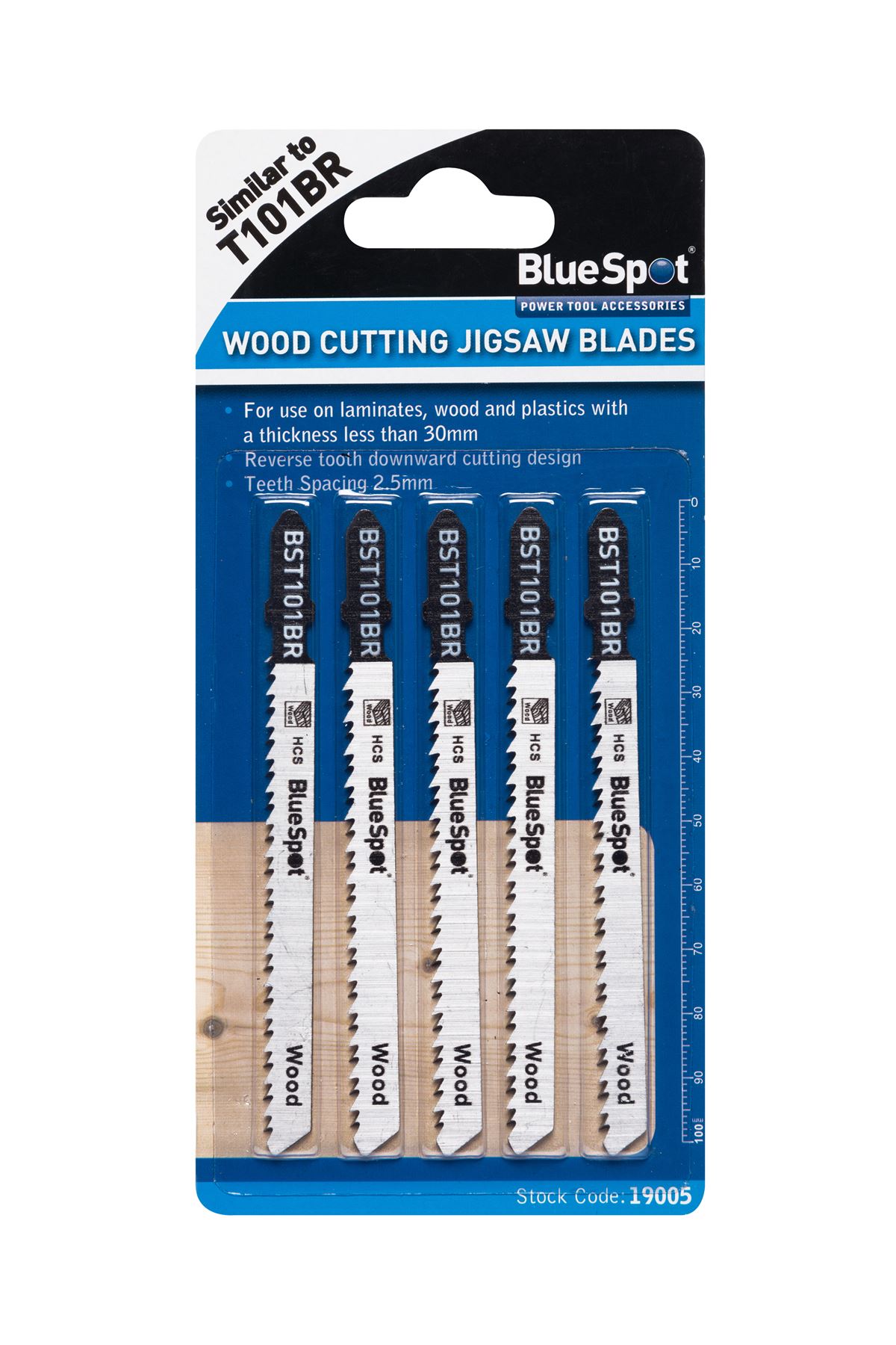 Blue Spot Tools - 5件裝HCS逆齒木工曲線鋸片 (10 TPI)