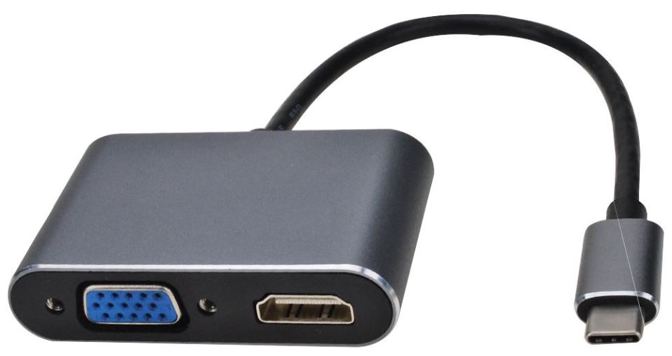 PRO SIGNAL USB-C to 4K HDMI & 1080p VGA 2-in-1 Adaptor