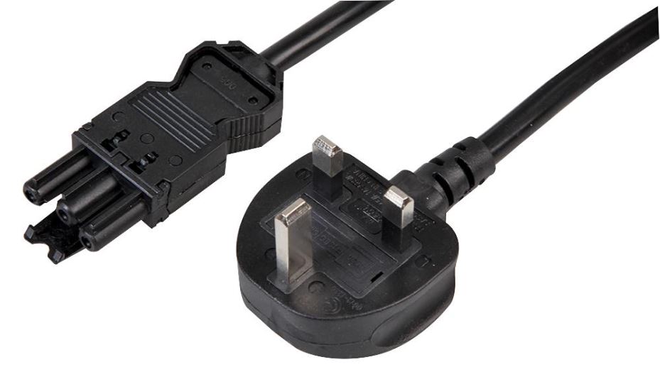 HiLo Wieland GST18 to UK Mains Plug Lead, Black, 3m