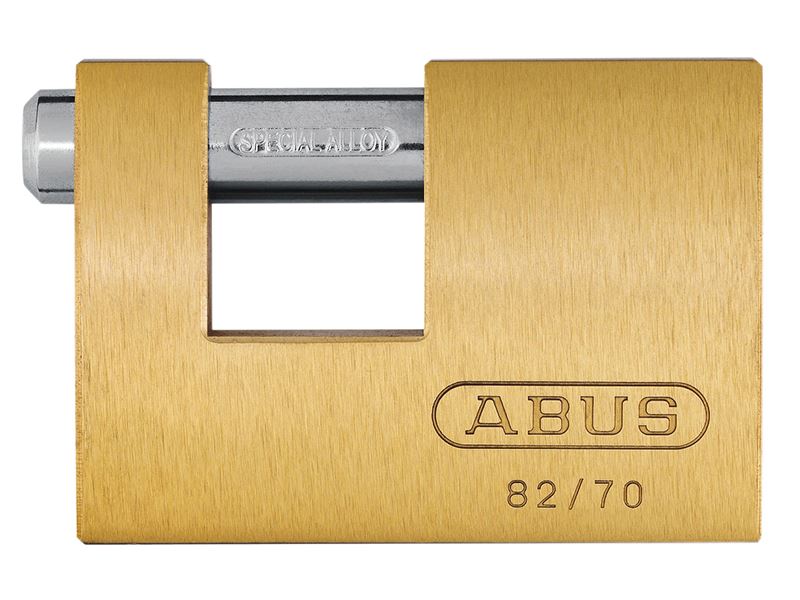 ABUS 82/70mm Monoblock Brass Shutter Padlock, Keyed Alike