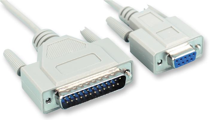 PRO SIGNAL 9-Pin D Female to 25-Pin D Male Serial Cable, 5m