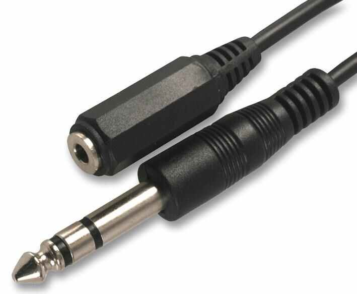 Pro Signal 3.5mm to 6.35mm Stereo Jack Adapter Lead, 0.5m Black
