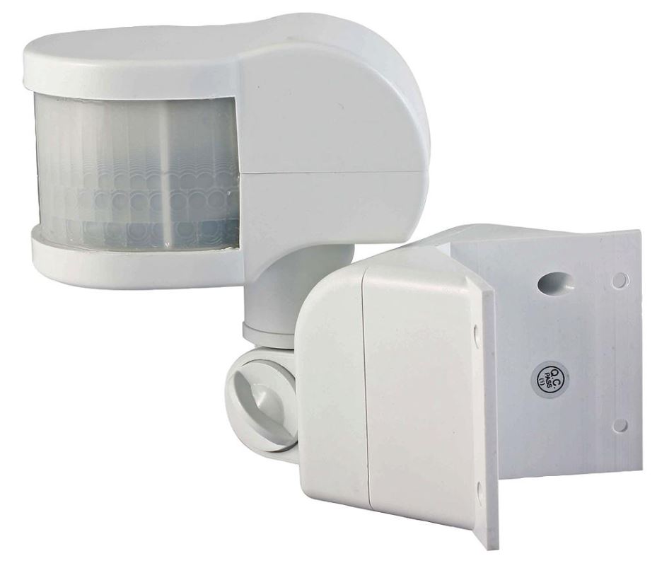 Sensor PIR PRO ELEC 270 Graus, IP44, Alcance 12m, Branco