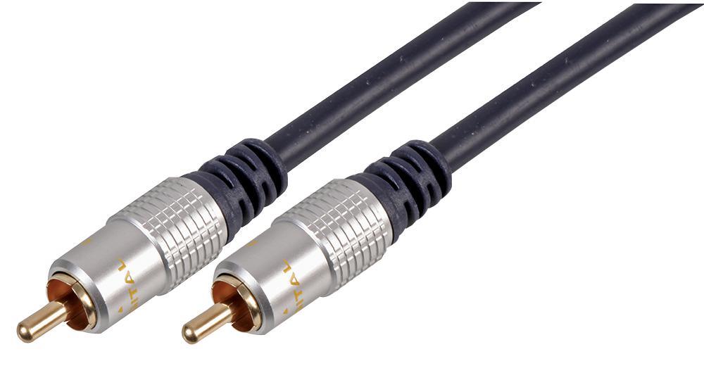 PRO SIGNAL - Kabel Phono (RCA) Lelaki ke Lelaki, 3m Hitam