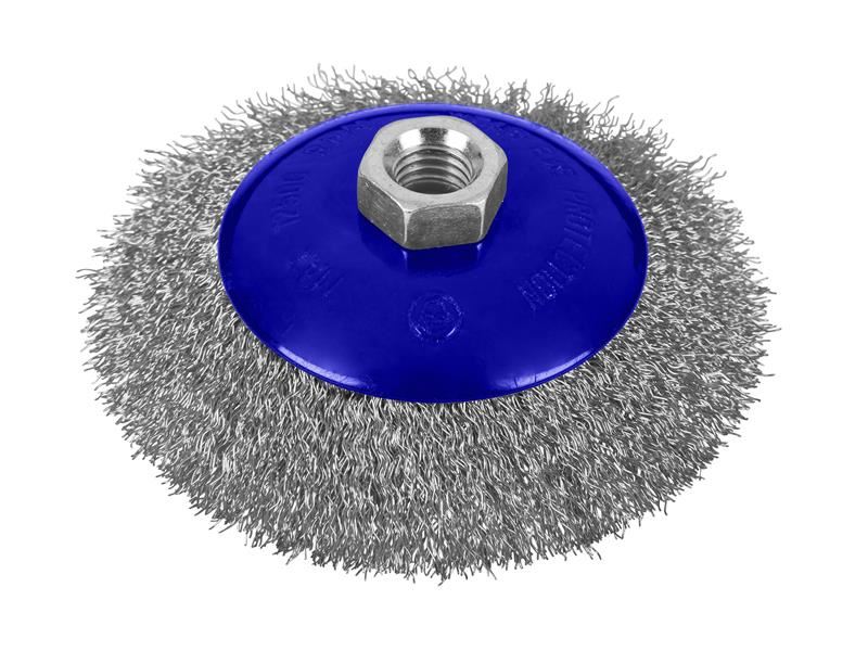 BlueSpot Steel Bevel Wire Cup Brush 115mm M14 x 2