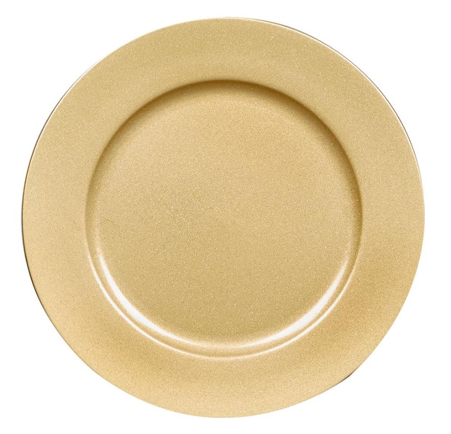 Raraion 33cm Gold Glitter Charger Plate