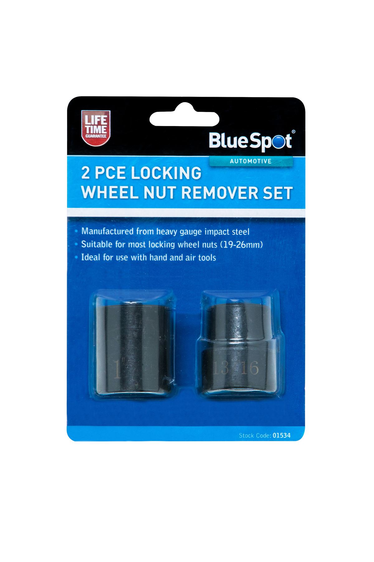 Blue Spot Tools Kit de Extracción de Tuercas de Rueda Bloqueadas, 2 Piezas, 19-