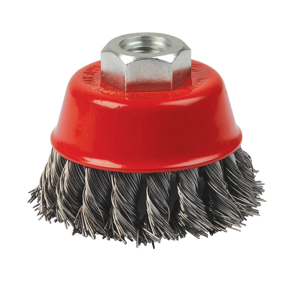 Silverline Steel Twist-Knot Bowl Cup 75mm for Angle Grinders
