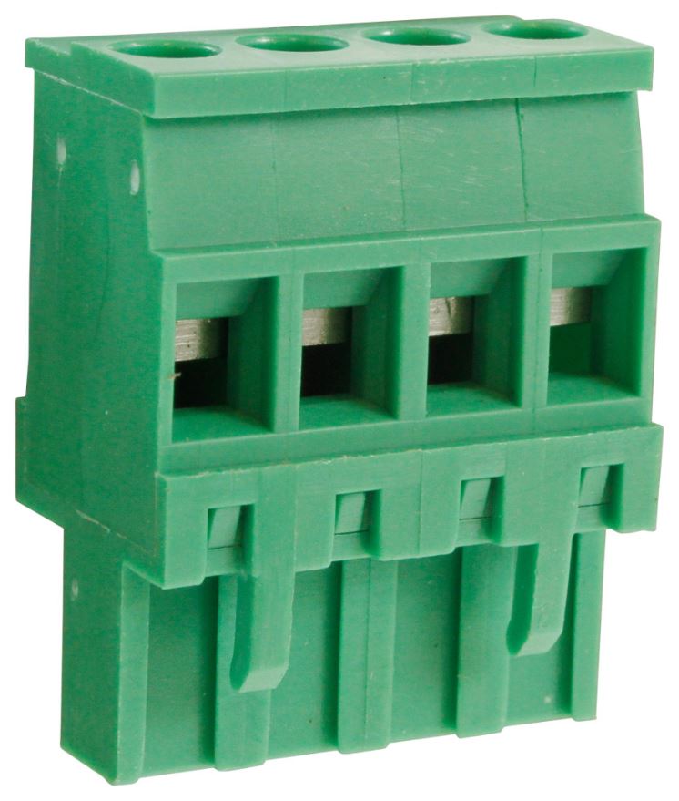 CAMDENBOSS 4-Pole Pluggable Terminal Block, 5mm Pitch, 15A