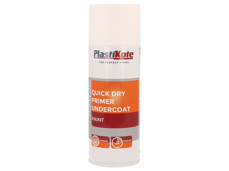 PlastiKote Trade Schnelltrocknende Grundierung Spray Weiß 400ml