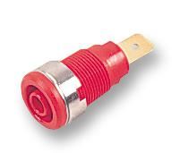 MC 4mm Afgeschermde Socket, Rood, Verguld, 5 stuks