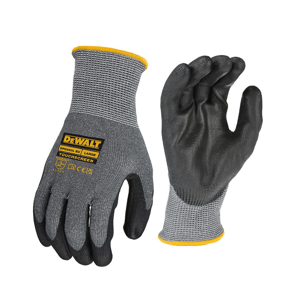 DeWalt DPG860L EU Touchscreen HPPE Cut D Gloves (Large)