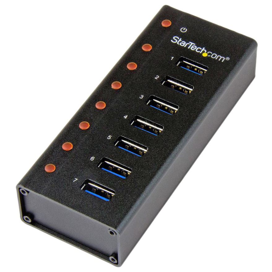 STARTECH 7-Port USB 3.0 Hub with Aluminium Housing, Mains Powered