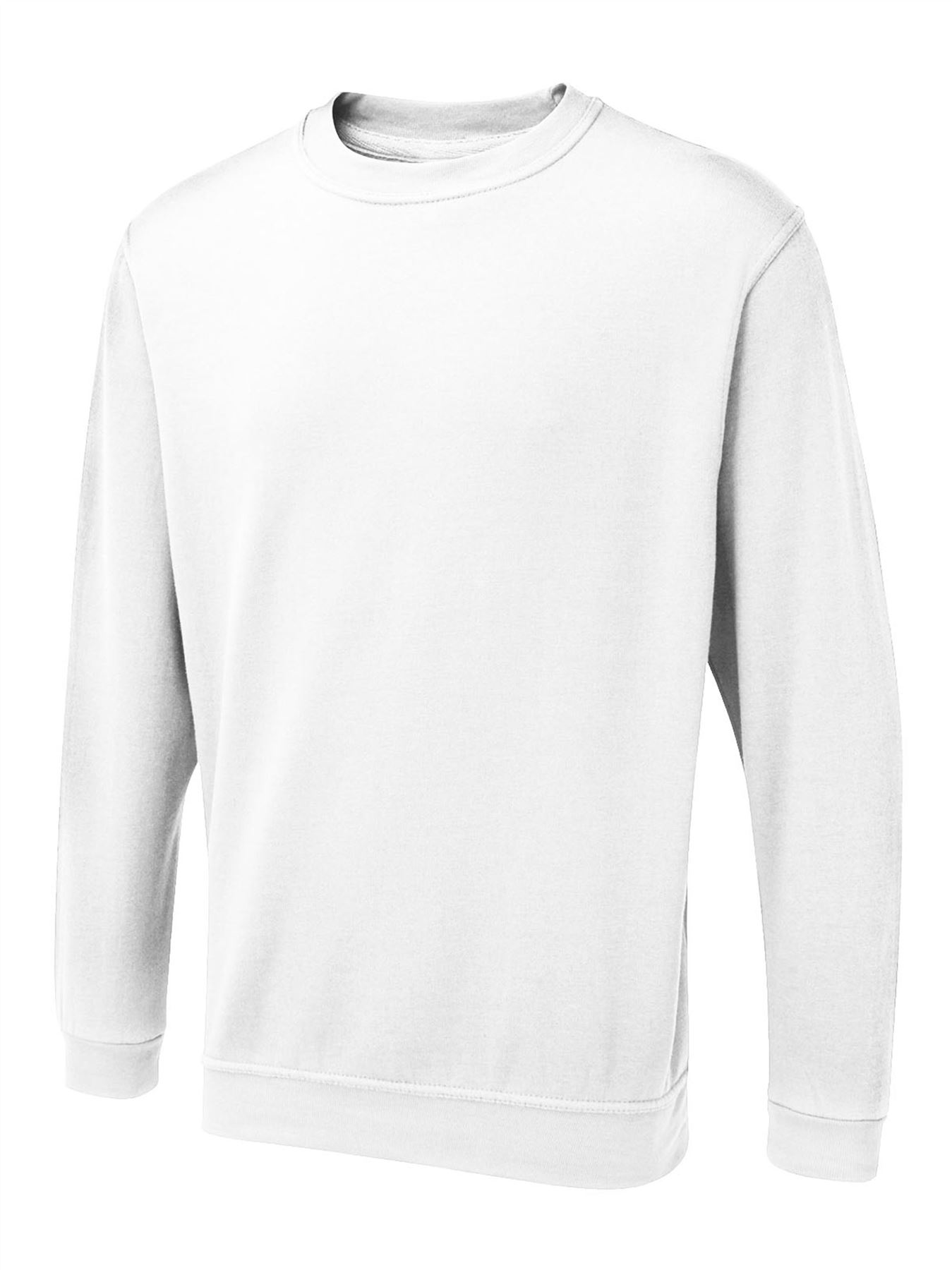 Uneek UX Unisex Sweatshirt - 50% Polyester 50% Cotton - White - XS
