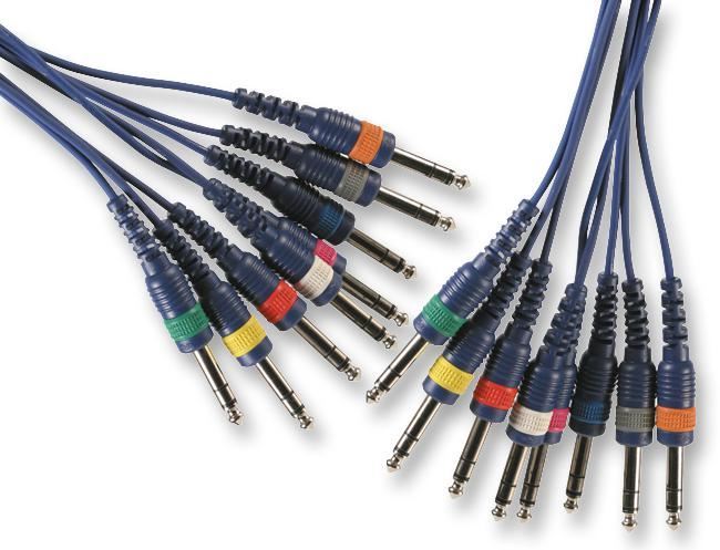 PRO SIGNAL - 8-fach 6,35mm (1/4 Zoll) Stereo-Klinkenstecker-Verkabelung, 1,5m, 