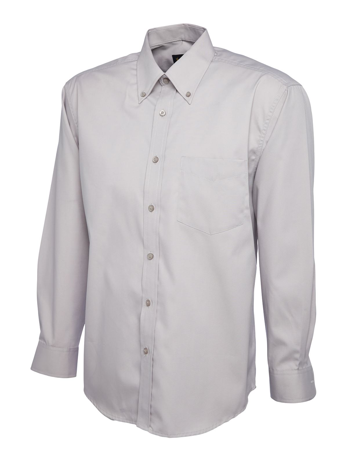 Uneek Pinpoint Oxford Shirt, Silver Grey, Size 18.5