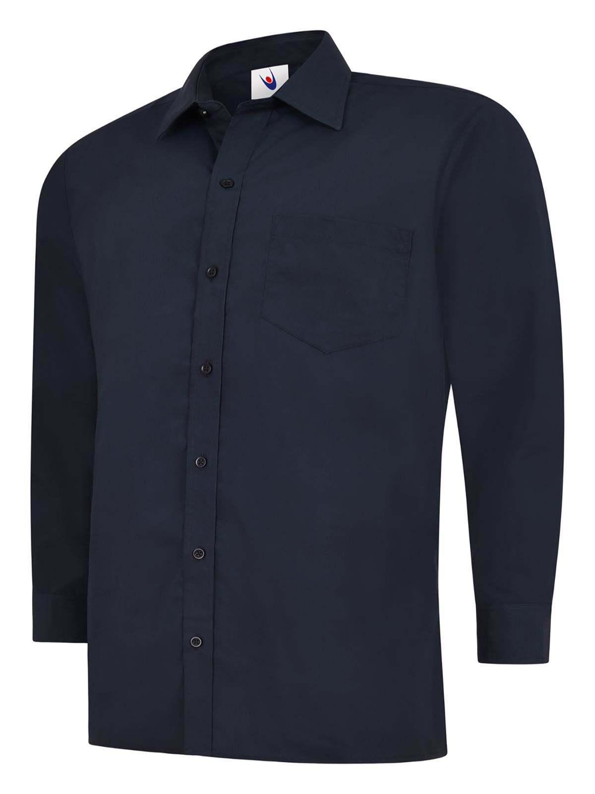 UNEEK Men's Navy Poplin Shirt, Long Sleeve, Size 16.5