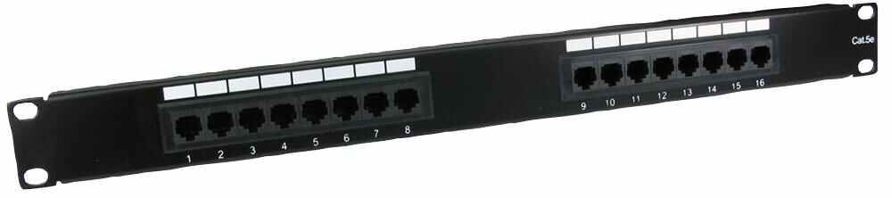 Pro Signal 16-Port 1U Cat5e Patch Panel
