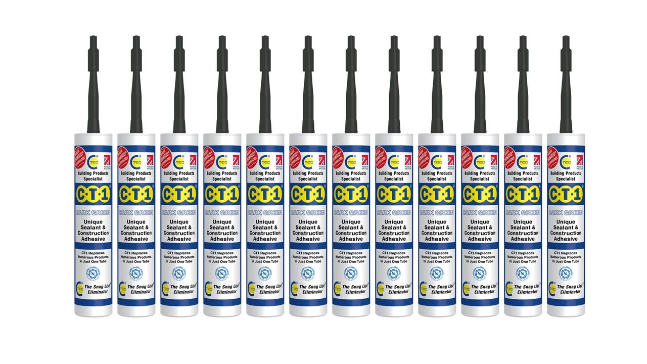 CT1 Dark Green Building Sealant & Adhesive, 12-Pack