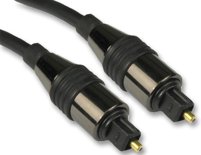HiLo PRO SIGNAL Toslink Optische Audiokabel, 1m, Zwart, Verguld