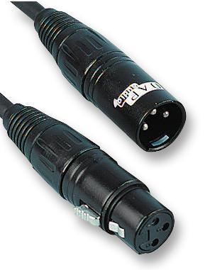 DAP AUDIO 3-Pin XLR Male to Female Lead, 1.5m, Black