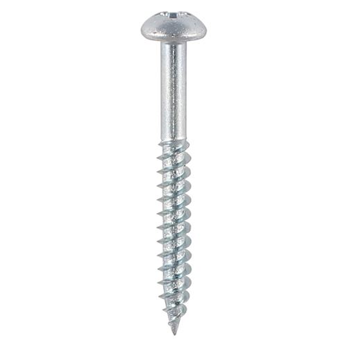 Timco Tornillos para madera de doble rosca, Cabeza redonda PZ, Zinc, 10 x 1¼