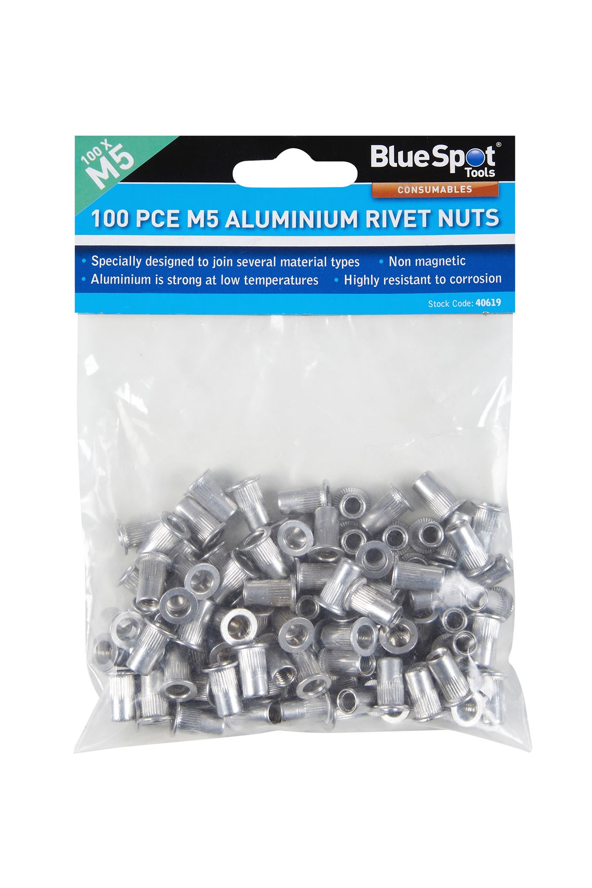 Blue Spot Tools M5 Aluminium Klinkmoeren (100 stuks)