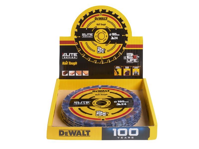 DeWALT 24T ELITE™ Series Cirkelzaagblad 165mm (10 stuks)
