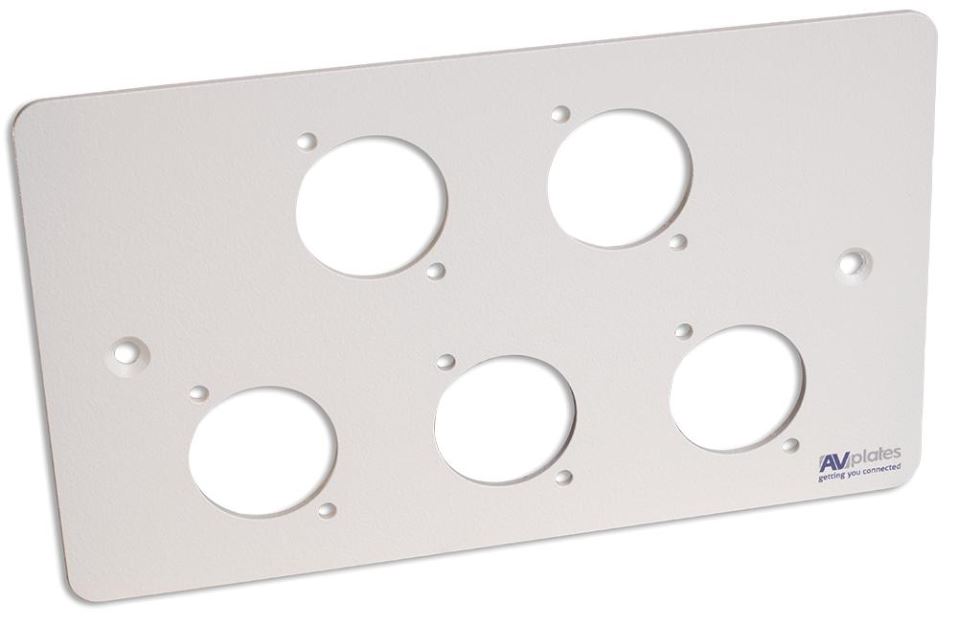 AVPLATES Plaque murale D-Shell 2 prises, finition poudre blanche, 86x146mm