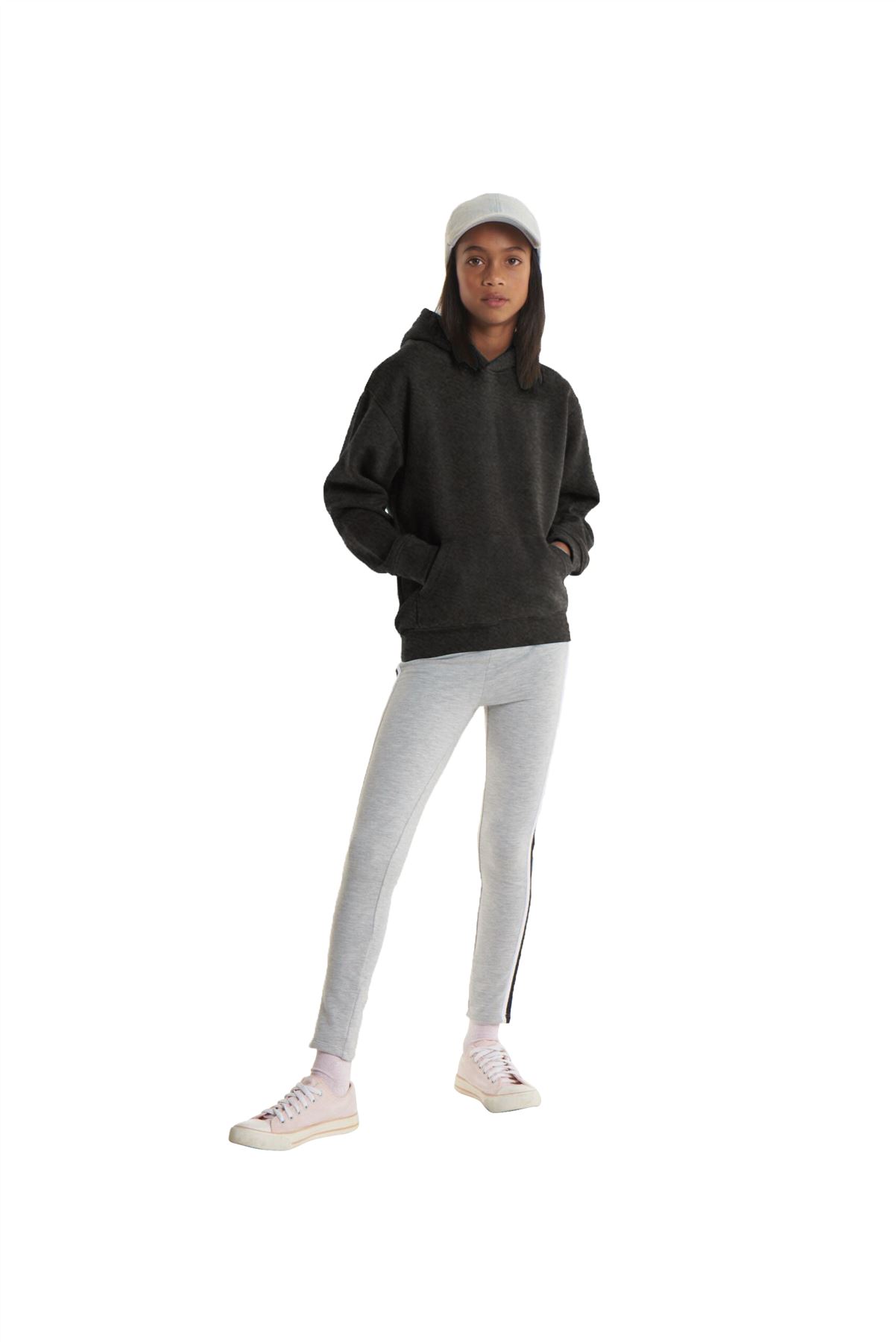 Uneek Kids' Hooded Sweatshirt, Charcoal, Size 11-13 Years