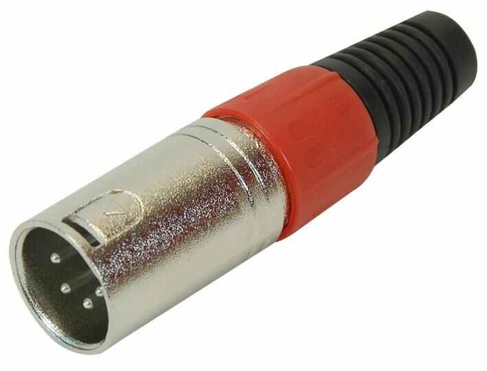 PRO SIGNAL - 4-Poliger XLR-Stecker mit rotem Zugentlastungselement