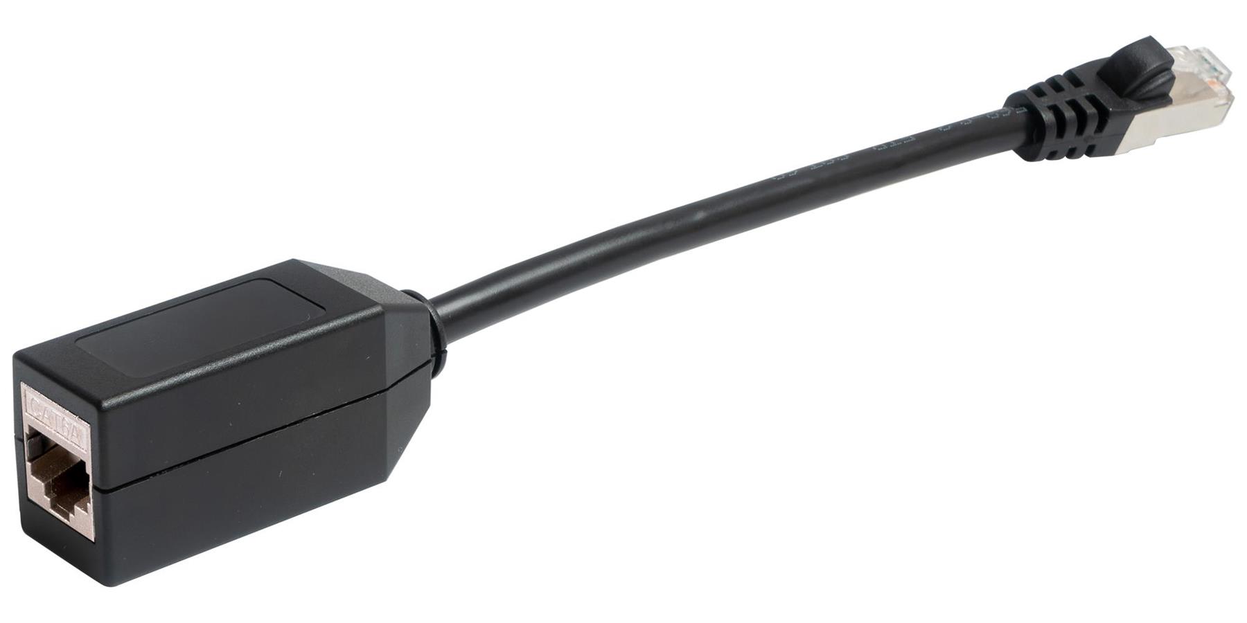 TUK Cat6A RJ45 Port Saver, Black, 0.1m
