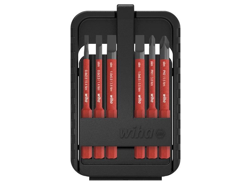 Wiha SlimBit SL/PH Bit Set, 7-Piece for Electrical Applications