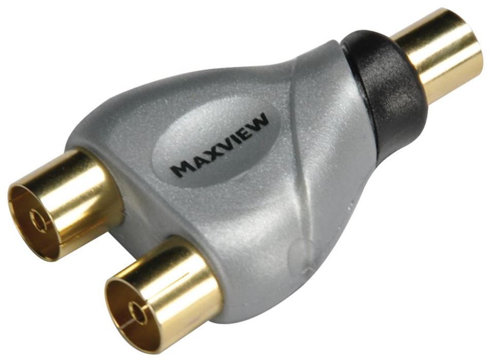 MAXVIEW 2-Way Coaxial Y-Splitter with Gold Plated Connectors