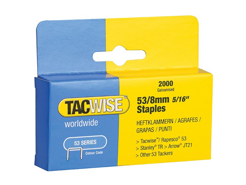 Tacwise 53 Lichte Nieten, 8mm, Type JT21 A, Verpakking van 2000