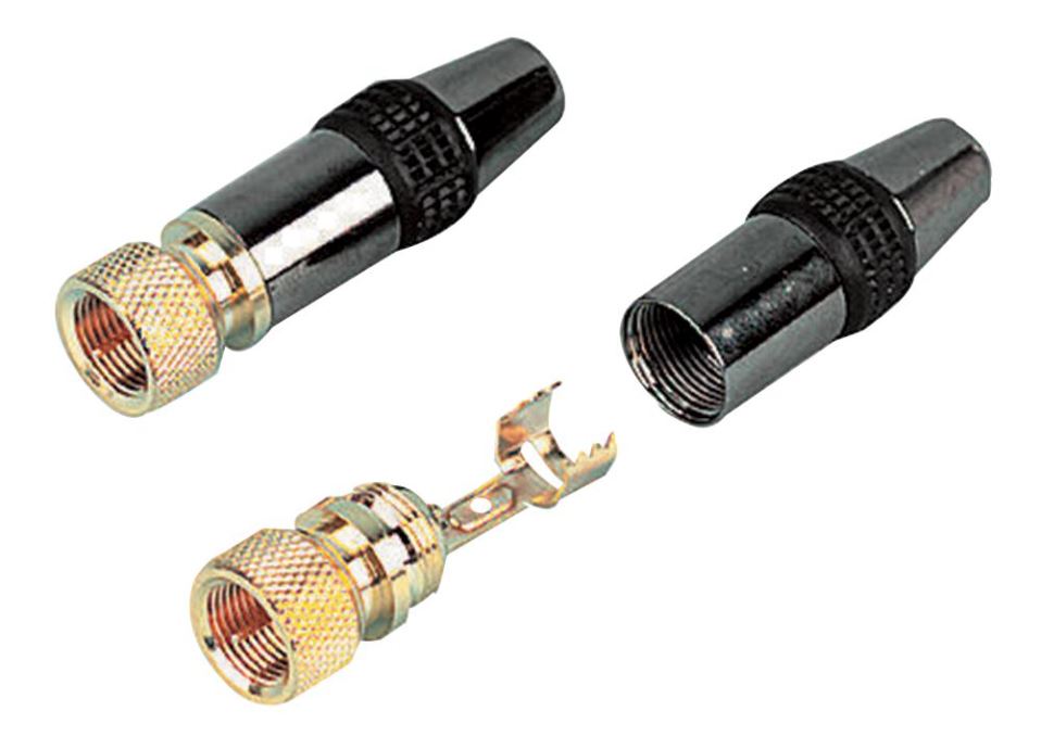 PRO SIGNAL 75 ohm F Type Plug, Metal, Solder Termination, 6mm Cable