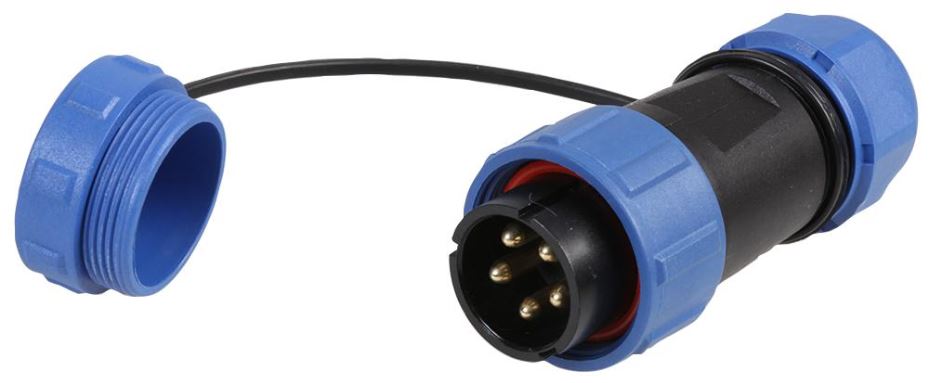 PRO ELEC - Rundsteckverbinder, 5-polig, 7-12mm, IP68, Schraubkupplung