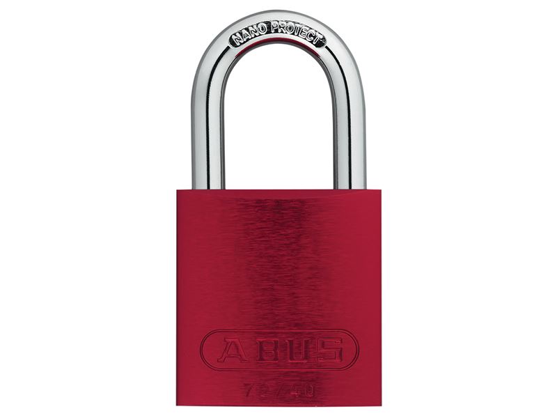 ABUS 72/40mm Aluminium Hangslot, Gelijk sluitend, Rood