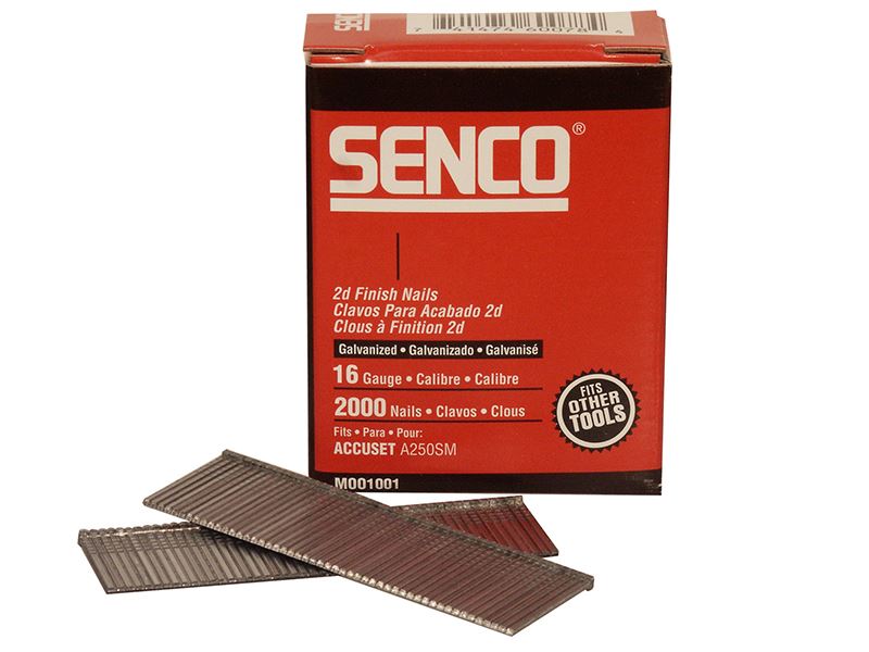 Senco ストレートブラッドネイル 16G x 50mm 亜鉛メッキ (2000本入り)