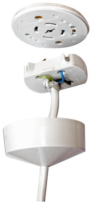 ETERNA - Palam Plug Siap Sedia untuk Ceiling Rose, Putih