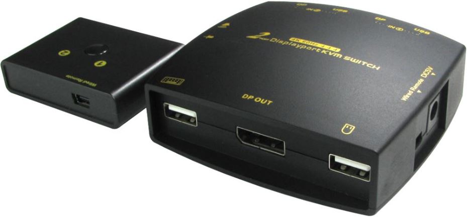 NEWLINK Mini 2-Port USB & 4K DisplayPort KVM Switch