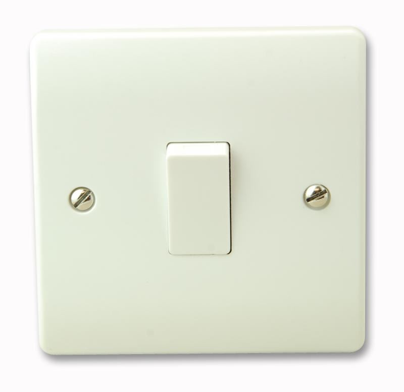 CLICK 10A 1 Gang 2 Way Light Switch, White