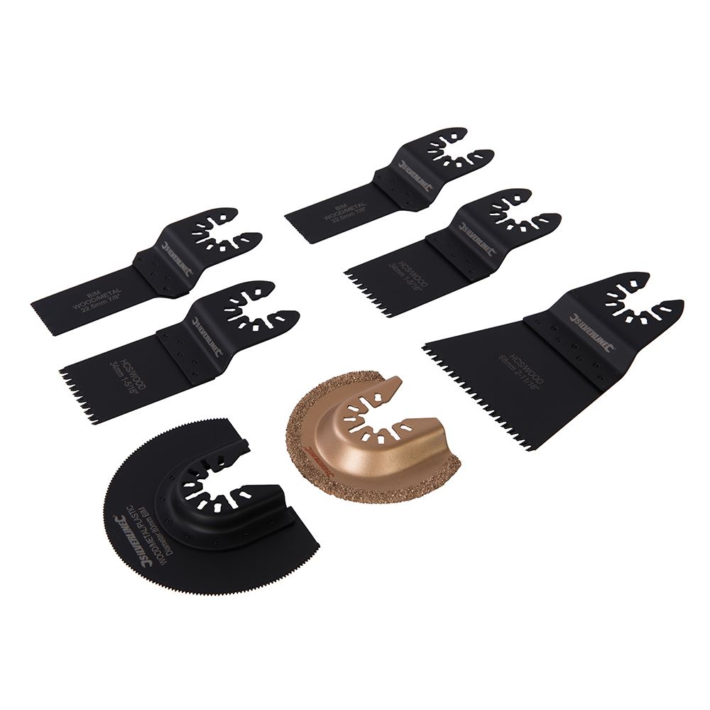 Silverline 7-Piece Cutting Blade Set for Wood, Metal & Plastic