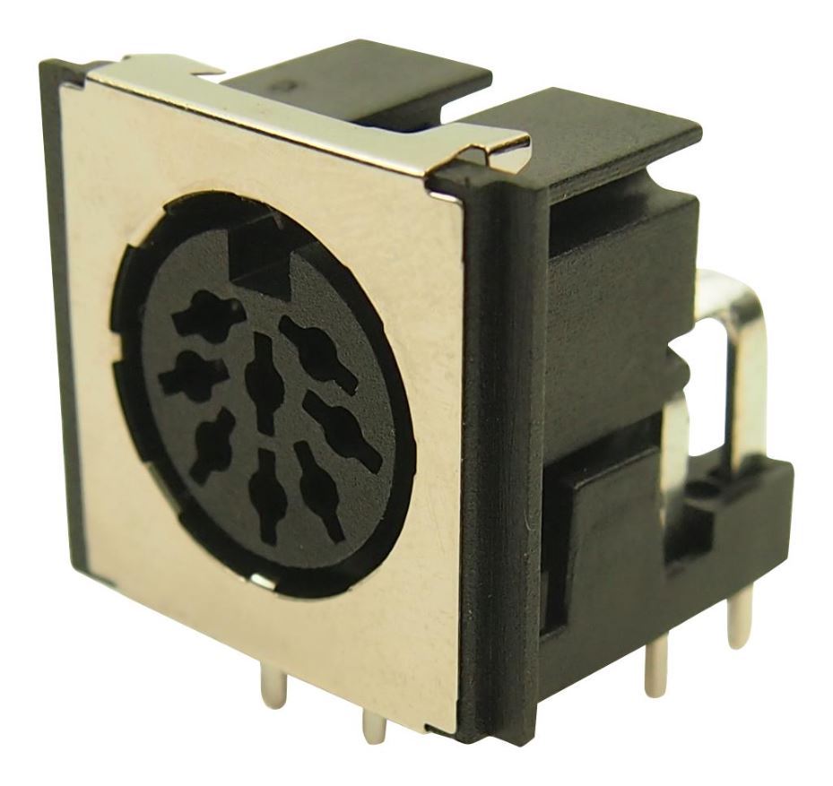 CLIFF ELECTRONIC COMPONENTS - 8針直角PCB安裝DIN插頭連接器，帶EMI/RFI屏蔽