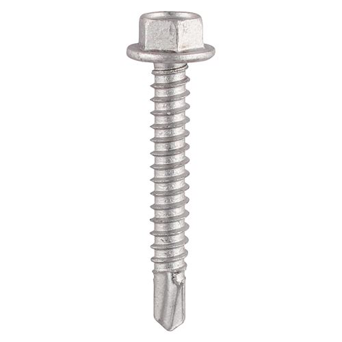 Timco Self-Drilling Hex Screws for Light Steel, Silver, 5.5x70mm (100pc)