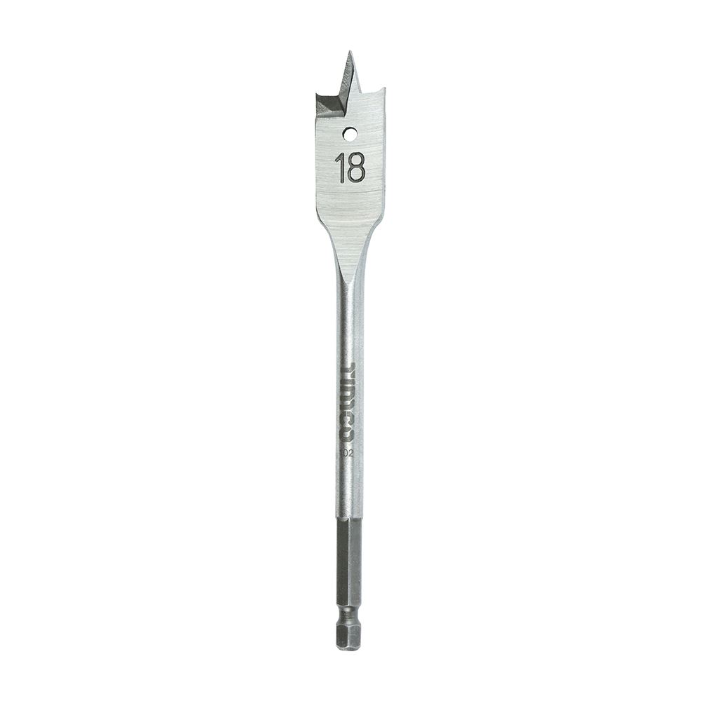 Timco フラット木材ドリルビット 18.0×152mm 六角シャンク