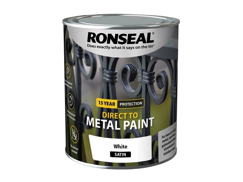 Ronseal Βαφή Απευθείας σε Μέταλλο Λευκό Σατέν 750ml