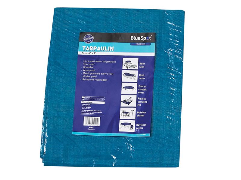 BlueSpot 1.9 x 2.9m Blue Tarpaulin, Waterproof & Mould-Resistant
